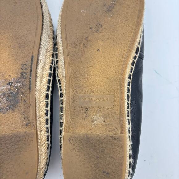 YSL Saint Laurent Logo Leather Espadrille Shoes Men\'s 43 US 10 main image 9